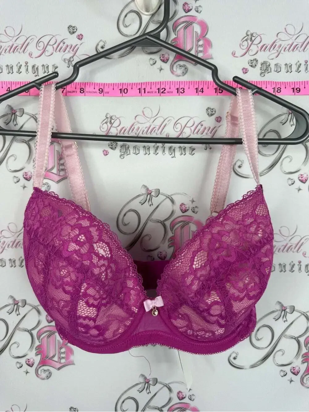 Ann summers bra 30H rare jewel Lace Underwire Bra in Berry Pink - Babydoll Bling